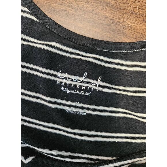 Isabel Black Striped Maternity Dress Size Medium - Picture 7 of 9